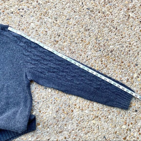 Timberland Men’s Gray Wool Blend Cable Knit Sweater Size L - Picture 6 of 9